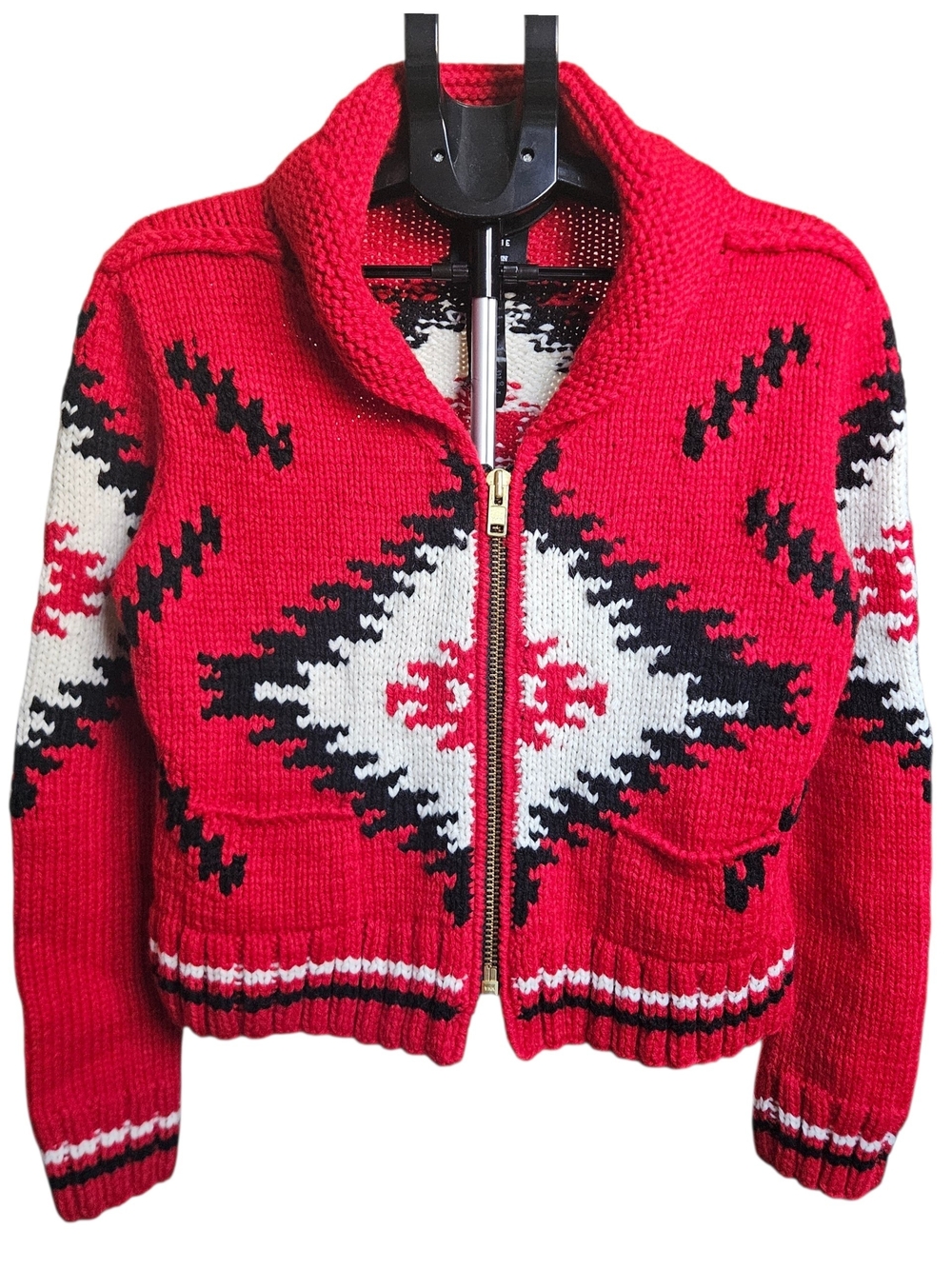Smythe x Augden Red Mult Navajo Knitted Sweater Size Small